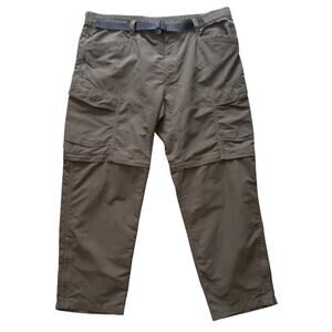 The North Face Men’s Convertible Pants Zips To Shorts XXL Taupe Cargo Belted 2XL